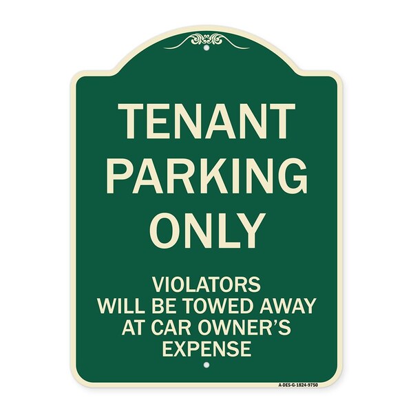 Designer Series-Tenant Parking Violators Will Be Towed Away Car Owner, 24" x 18", G-1824-9750